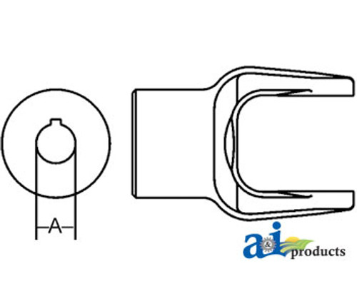 Implement Yoke, Round Bore 1 1/4" w/ 1/4" Keyway A-W329024-A
