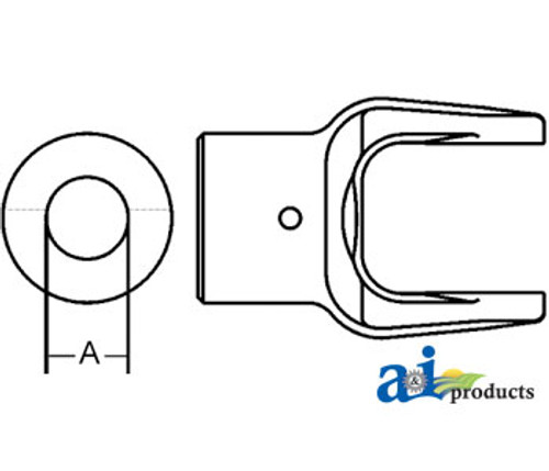 Implement Yoke, Round Bore 1" w/ 3/8" Pin Hole A-BP211019001-A