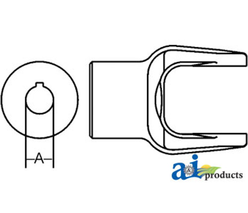 Implement Yoke, Round Bore 35mm w/ 10mm Keyway A-BP212046351-A