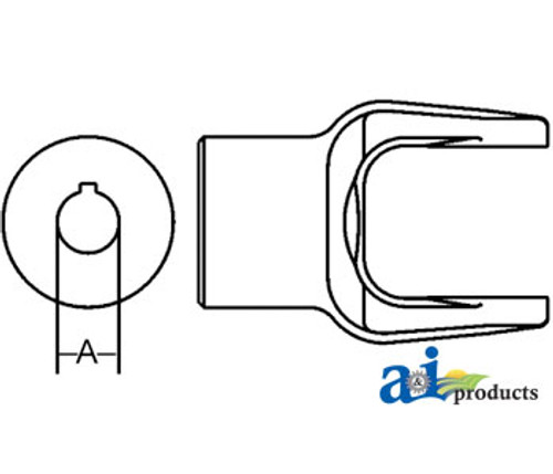 Implement Yoke, Round Bore 35mm w/ 10mm Keyway A-BP212066351-A