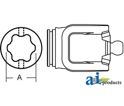 Inboard Yoke, used w/ S4GA Inner Profile Tubing A-W331573