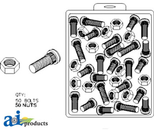 Kit, Bolt & Nut; 5/8" Long (50 Pcs. Each) A-86507777