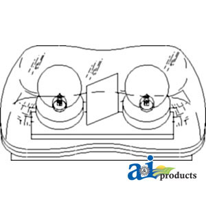 Rotating Beacon, Amber, Dual Bar, Bolt Mount A-VLC2096