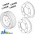Rim, Two Wheel Halves w/ Bolts A-373024B