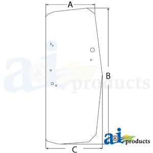 Glass, RH Door A-T205160 - Tired Iron Tractor Parts
