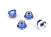 Nuts Flanged Nylon Locking 4mm Blue (4)