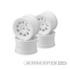 9 Shot 2.2 Dirt Oval Rear Wheels (White) (4) (B6.1/XB2/RB7/YZ2) w/12mm Hex
