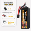 4S Lipo Battery 14.8V 6500mAh 90C Hard Case EC5 2Pcs for RC Car Boat