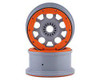 1/5 Front/Rear 4.75 Beadlock Wheels, 24mm Hex, Silver/Orange (2): DBXL-E 2.0