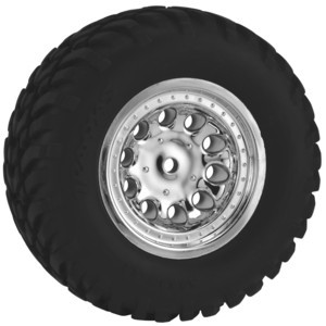 12mm Spline Drive "Revolver" Short Course Wheels (Chrome) (2) (Slash Rear),