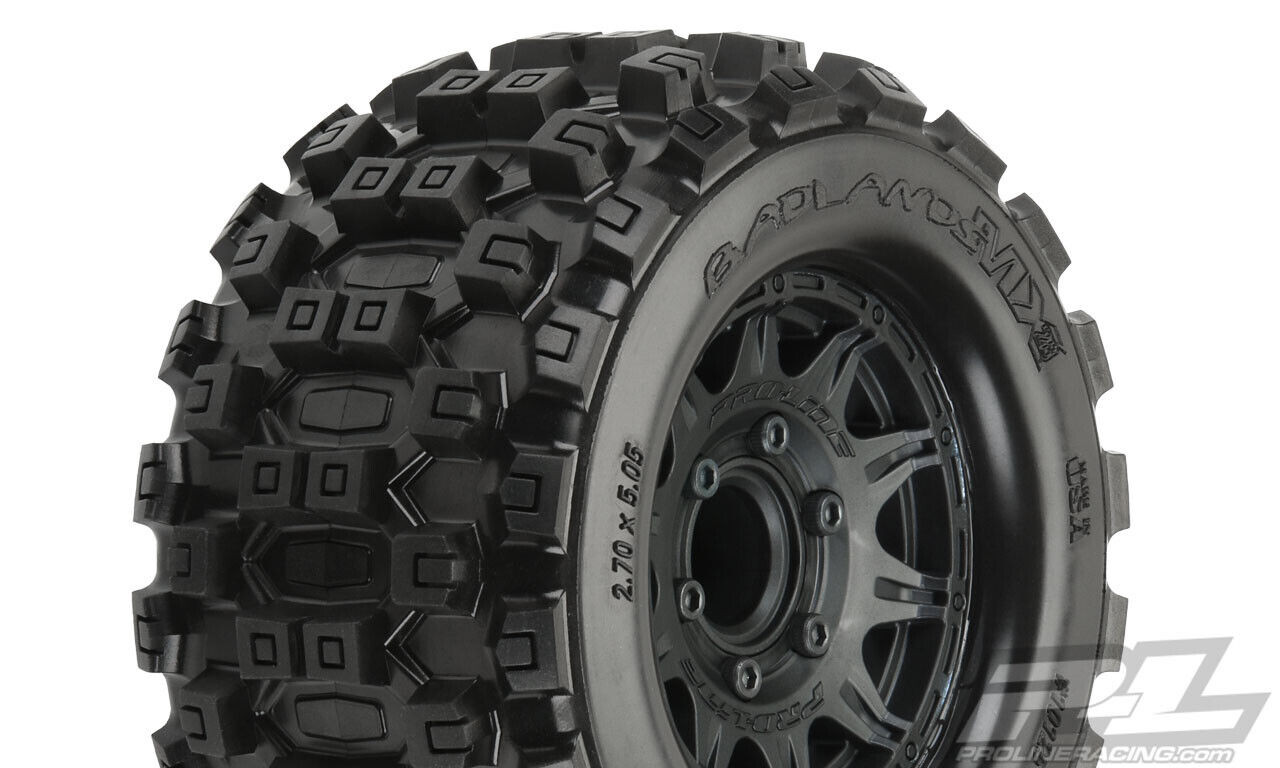 Badlands MX28 2.8" Pre-Mounted Tires w/Raid 6x30 Wheels (2) (M2) (Black) w/Removable Hex