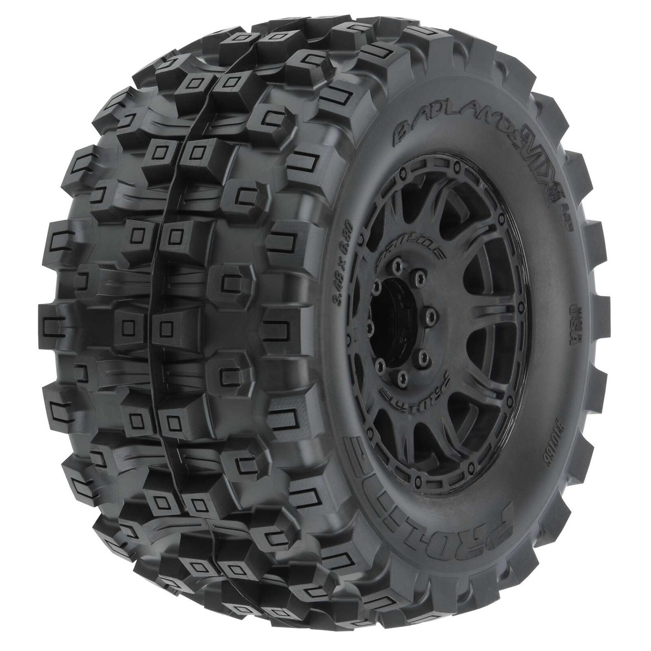 Badlands MX38 3.8" Tire w/Raid 8x32 Wheels (Black) (2) (M2) w/Removable Hex