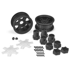 12mm Hex Dragon 2.6" Mega Truck Wheel w/Offset Adapters (Black) (2)