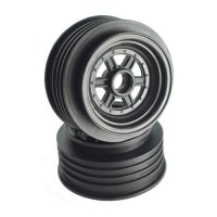 Gambler 3/8" Bearing Front Wheels (Custom Works/GFRP) (Black)