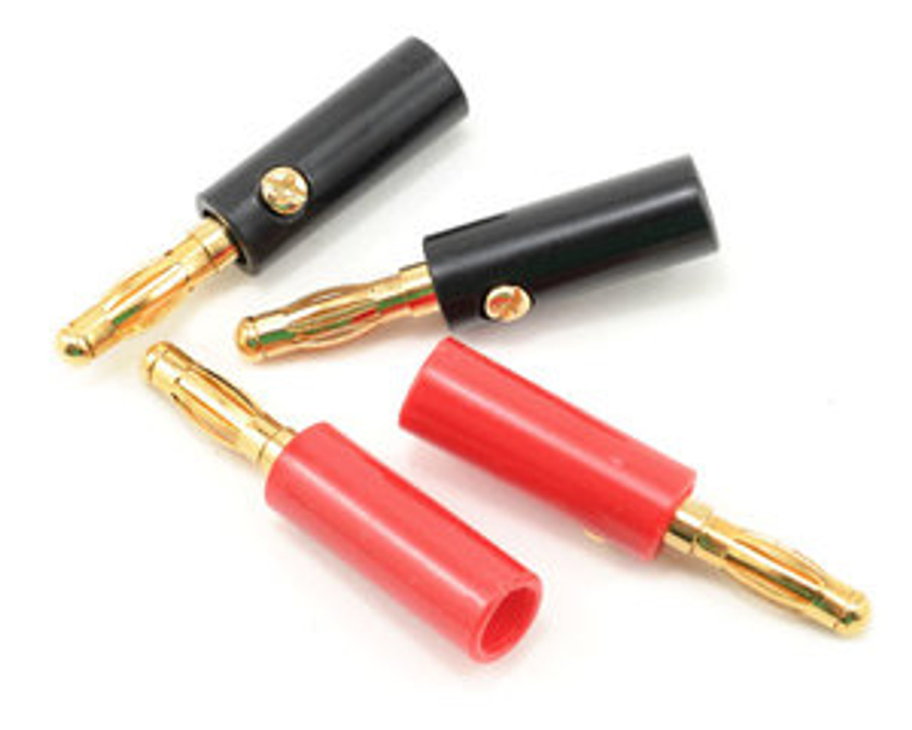 4.0mm Gold Plated Banana Plugs (2 Red/2 Black)