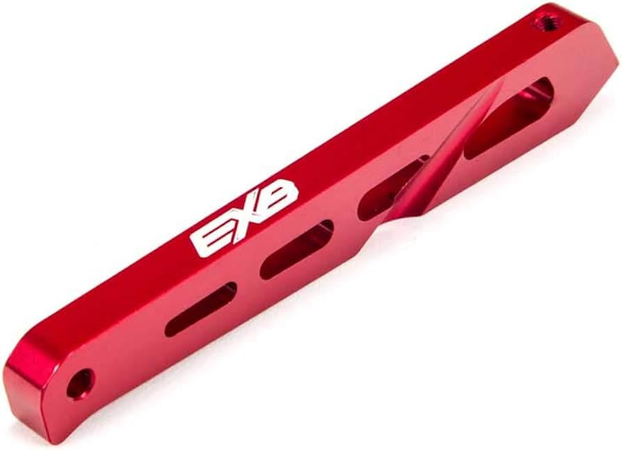 Rear Center Aluminum Chassis Brace, 87mm Red: EXB
