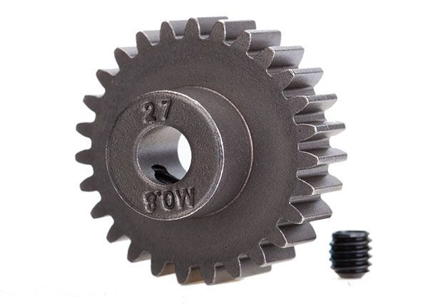 32P Hardened Steel Pinion Gear w/5mm Bore (27T)