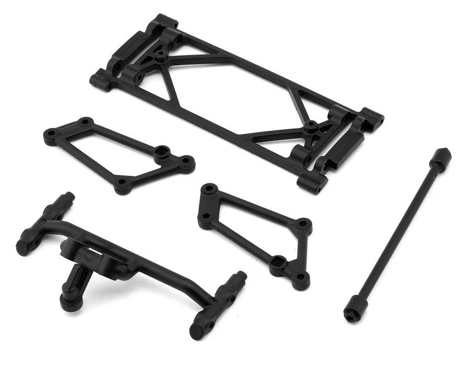 Front Wing Mount Set, Black: 22S Sprint