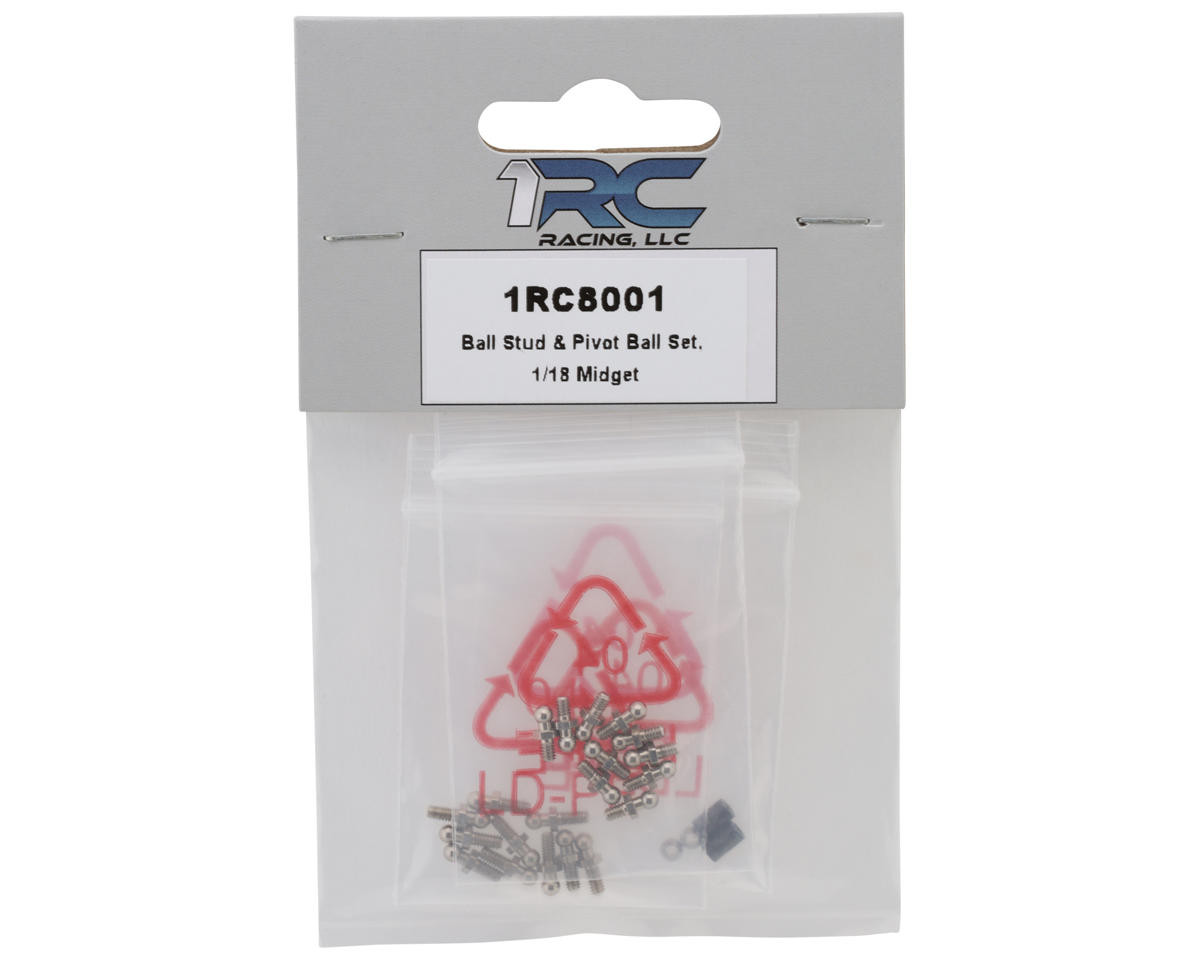 Ball Stud & Pivot Ball Set, 1/18 Mid, Spr, EDM, LM