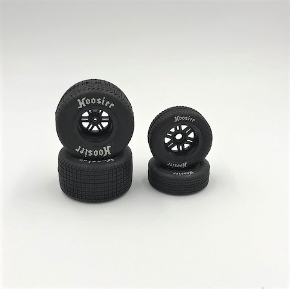 FR/RR Tires & Wheels, Black, 1/18 Sprint (4)