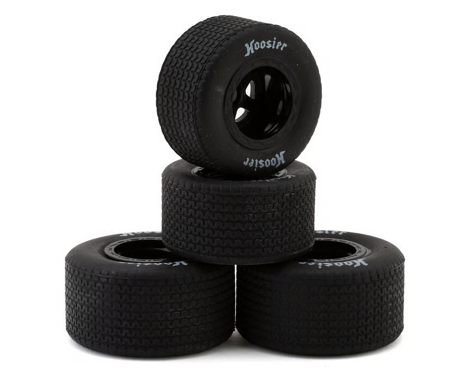 FR/RR Tires & Wheels, Black, 1/18 EDM (4)