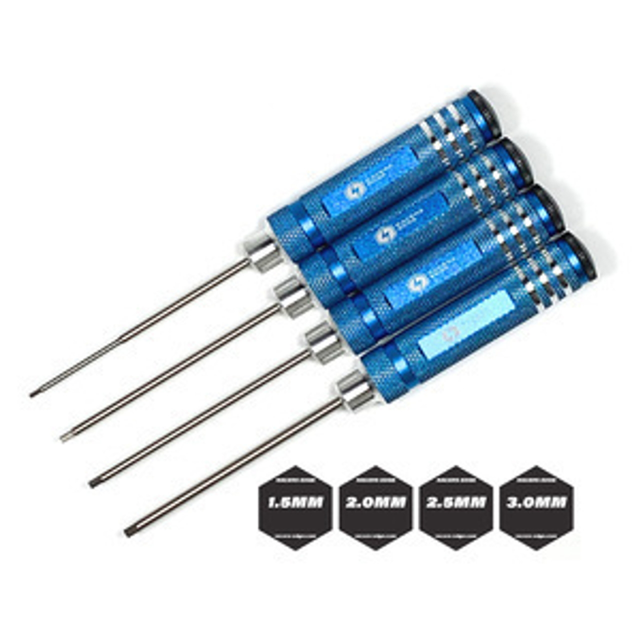 Metric High Speed Steel Hex Driver Set w/ Blue Handles (4pc)