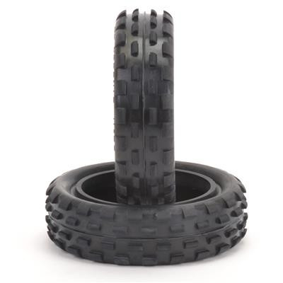 Schumacher "Stagger Rib" Slim 2.2" 1/10 2WD Buggy Front Carpet Tires (2) (Yellow)