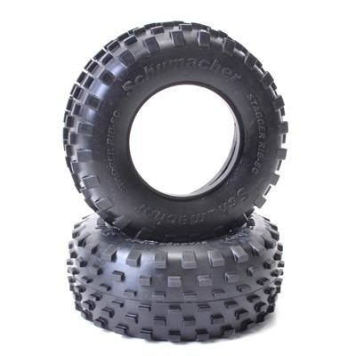 Schumacher "Stagger Rib" Short Course Truck Tires (2) (Yellow)