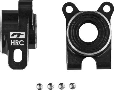 Team Associated RC10B7 Factory Team Aluminum Rear HRC Hub Set (Black) (2) (-4mm)