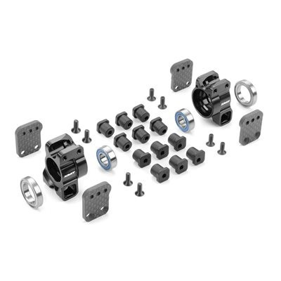 XRAY XB8 ALU REAR UPRIGHTS - MULTI-ADJUSTABLE - SET