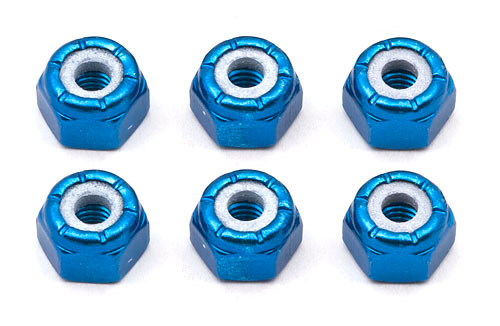 Team Associated 8/32 Aluminum Locknut (Blue Anodized) (6),