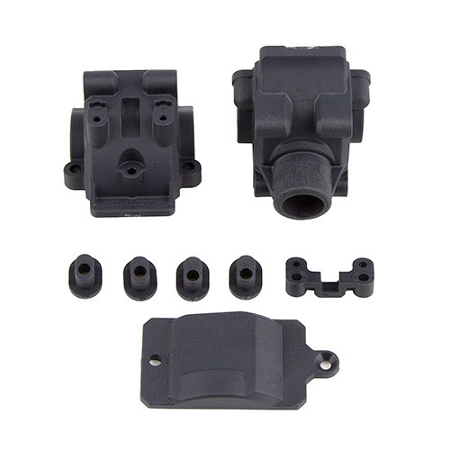 RC10B74.1 Factory Team Front/Rear Gearbox (Carbon)