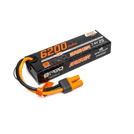 6200mAh 2S 7.4V Smart Pro Basher LiPo 120C; IC5