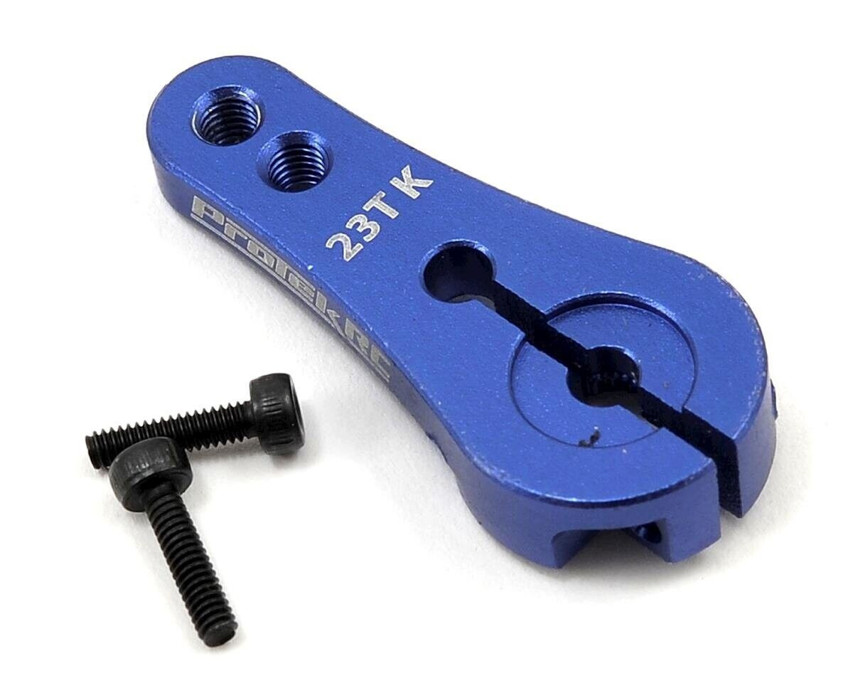 4mm Aluminum Long Clamping Servo Horn (Blue) (23T-JR/Sanwa/KO)