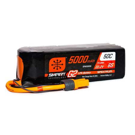 RC 6S Smart G2 LiPo 50C Battery Pack w/IC5 Connector (22.2V/5000mAh)