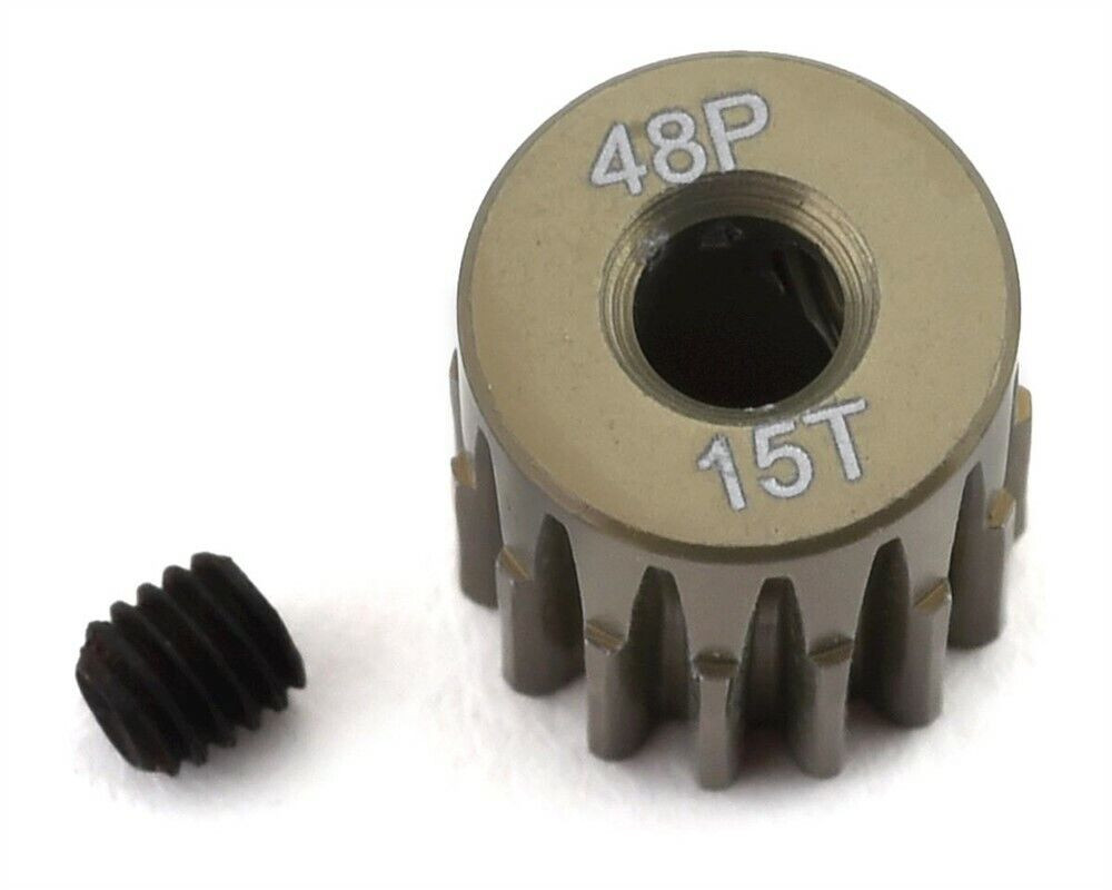 48P Lightweight Hard Anodized Aluminum Pinion Gear (3.17mm Bore) (15T)