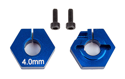 Team Associated RC10 B6.2 4.0mm Clamping Wheel Hex (Blue) (2)