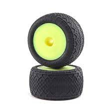 Mini-T 2.0 BK Bar Pre-Mounted Tires (Yellow) (2)