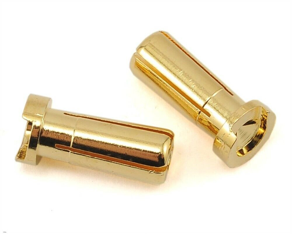 Low Profile 5mm "Super Bullet" Solid Gold Connectors (2 Male)