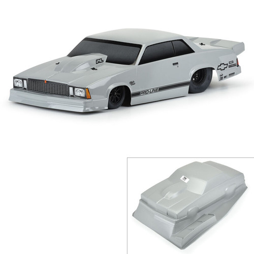 1978 Chevy Malibu Tough-Color Short Course No Prep Drag Racing Body (Stone Gray)