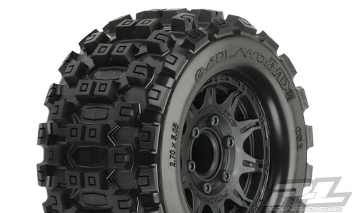 Badlands MX28 Belted 2.8" Pre-Mounted Truck Tires (2) (Black) (M2) w/Raid 6x30 Removable Hex Wheels