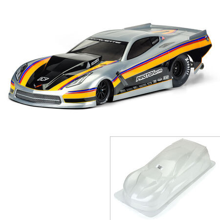 Chevrolet Corvette C7 1/10 Pro-Mod Short Course Drag Car Body (Clear)