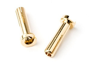 TQ Wire 4mm Low Profile Male Bullet Connectors (Gold) (18mm) (2)