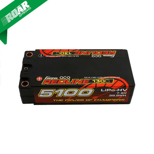 Redline 2s Shorty LiHV LiPo Battery 130C w/5mm Bullets (7.6V/5100mAh)