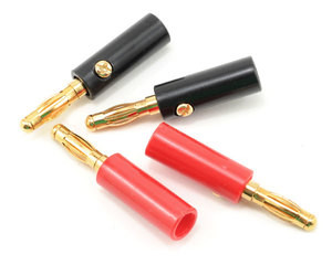 4.0mm Gold Plated Banana Plugs (2 Red/2 Black)