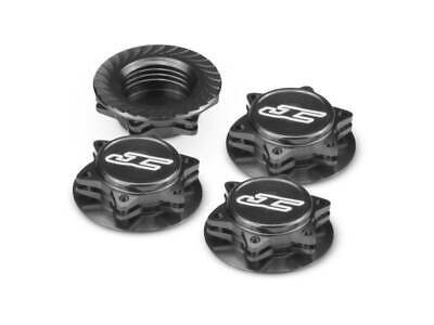 JConcepts Fin 17mm 1/8th Serrated Light Weight Wheel Nut (Black) (4)