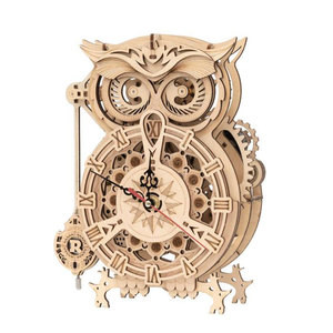 Robotime ROKR Mechanical Gears Owl Clock 3D Wooden Puzzle Kit
