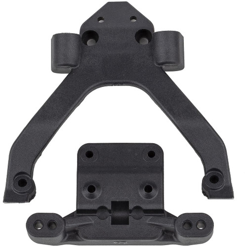 RC10B6.4 FT Front Top Plate and Ballstud Mount, CF