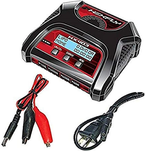 Hexfly HX-403 Dual Port 2S-4S AC/DC LiPo LiFe Battery Charger(1pc) (RER07788)