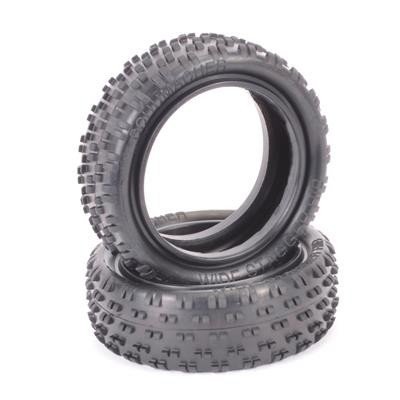 Schumacher Wide "Stagger Rib" 2.2" 1/10 4WD Buggy Front Carpet Tires (2) (Silver)